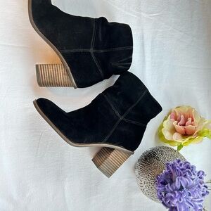 Lucky Brand Black Suede Ankle Booties